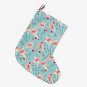 Flamingo Santas Blue Multi Strumpf Großer Weihnachtsstrumpf (Vorderansicht (hängend))