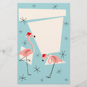 Flamingo Santas Blue Schreibery Briefpapier