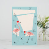 Flamingo Santas Blue Schreibery Briefpapier (Stehend Vorderseite)