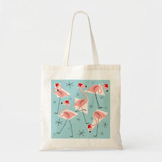 Flamingo Santas Blue Tote Tasche (Vorne)