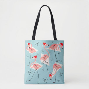 Flamingo Santas Blue über den Taschentuch Tasche