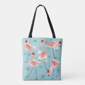 Flamingo Santas Blue über den Taschentuch Tasche (Rückseite)