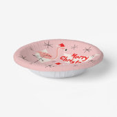 Flamingo Santas Pink Frohe Weihnachten Pappteller (Gewinkelt)