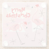 Flamingo Santas Pink Frohe Weihnachten Untersetzer (Rückseite)