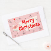Flamingo Santas Pink Frohe Weihnachtsriegel Rechteckiger Aufkleber (Umschlag)