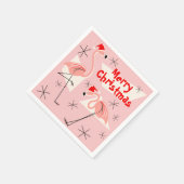 Flamingo Santas Pink Frohe Weihnachtszeitung Servi Serviette (Ecke)