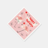 Flamingo Santas Pink Happy Holidays Papier Serviet Serviette (Ecke)