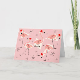 Flamingo Santas Pink horizontale Karte