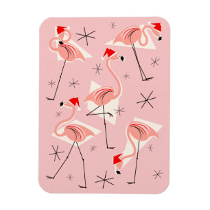 Flamingo Santas Pink Magnet flexibles Portrait