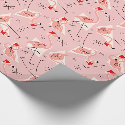 Flamingo Santas Pink Multi-Packpapier Geschenkpapier (Ecke)