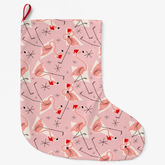Flamingo Santas Pink Multi Strumpf Großer Weihnachtsstrumpf (Vorderseite)