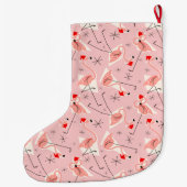 Flamingo Santas Pink Multi Strumpf Großer Weihnachtsstrumpf (Rückseite)