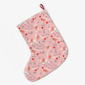 Flamingo Santas Pink Multi Strumpf Großer Weihnachtsstrumpf (Rückseite (Hängend))