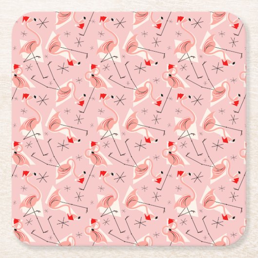 Flamingo Santas Pink Multi Untersetzer Platz (Vorderseite)