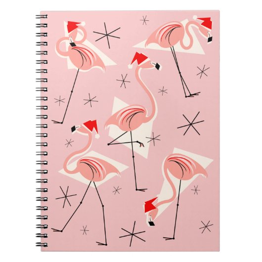Flamingo Santas Pink Notebook Notizblock (Vorderseite)