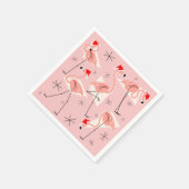 Flamingo Santas Pink Papierserviette (Ecke)