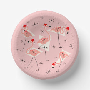 Flamingo Santas Pink Pappteller