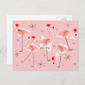 Flamingo Santas Pink Postkarte (Vorne/Hinten)