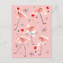 Flamingo Santas Pink Postkartenporträt Feiertagspostkarte