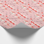 Flamingo Santas Pink Umhüllungspapier Geschenkpapier (Ecke)