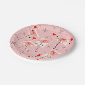 Flamingo Santas rosa Papierplatte Pappteller (Schrägansicht)