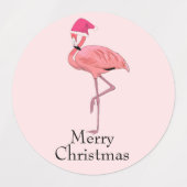 Flamingo Santas Weihnachtsgrüße Etiketten (Design 1)