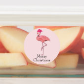 Flamingo Santas Weihnachtsgrüße Etiketten (Befestigt)