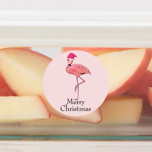 Flamingo Santas Weihnachtsgrüße Etiketten (Befestigt)
