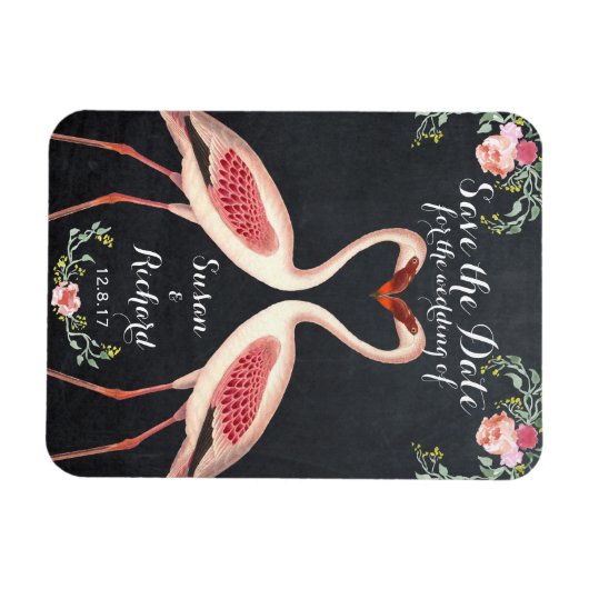 Flamingo Save the Date Chalkboard Magnet (Horizontal)