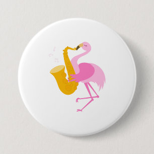 Flamingo Saxophon Saxophon Saxophonist Funn Button