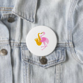 Flamingo Saxophon Saxophon Saxophonist Funn Button (Beispiel)
