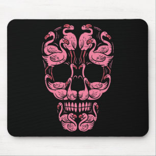 Flamingo-Schädel-Brustkrebs-Bewusstsein-Halloween- Mousepad