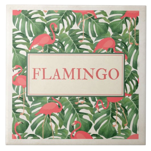 Flamingo-Schild Fliese (Vorderseite)