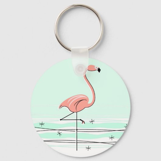 Flamingo Schlüsselkette grün Schlüsselanhänger (Vorderseite)