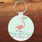 Flamingo Schlüsselkette grün Schlüsselanhänger (Vorderseite)