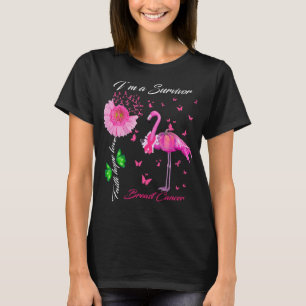 Flamingo-Schmetterling ich bin ein Überlebender B T-Shirt
