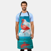 Flamingo Schürze (Getragen)