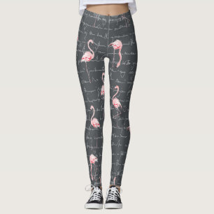Flamingo-Schwarm: Dunkelgrau Vintage. Leggings
