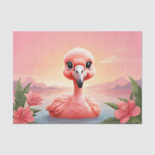 Flamingo schwimmen im Wasser Seidenpapier