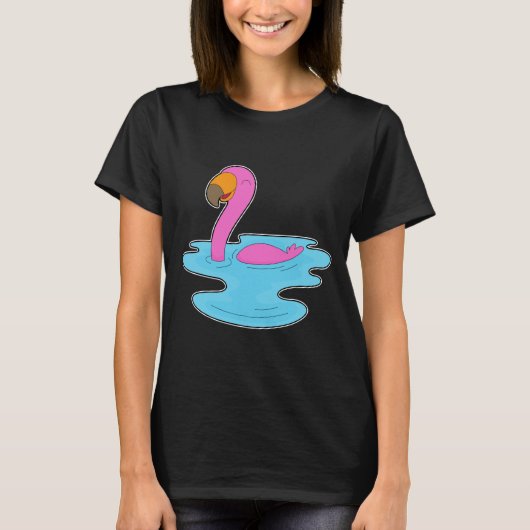 Flamingo Schwimmen T-Shirt (Vorderseite)