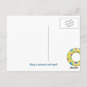 Flamingo-Schwimmhilfe-Pool-Geburtstagsfeier Postkarte (Rückseite)
