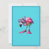 Flamingo Scuba Geer Pool Party Geburtstag Einladung (Rückseite)