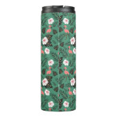 Flamingo seamless pattern pink on green background thermosbecher (Rückseite)