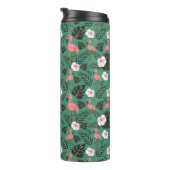Flamingo seamless pattern pink on green background thermosbecher (Nach rechts gedreht)