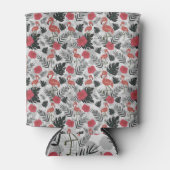 Flamingo seamless pattern with floral background dosenkühler (Vorderseite)