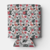 Flamingo seamless pattern with floral background dosenkühler (Rückseite)