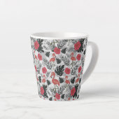 Flamingo seamless pattern with floral background milchtasse (Rechte Ecke)