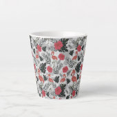 Flamingo seamless pattern with floral background milchtasse (Vorderseite)
