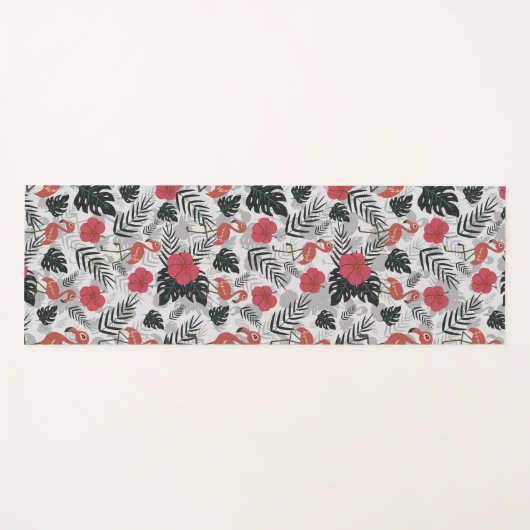 Flamingo seamless pattern with floral background yogamatte (Vorderseite (Horizontal))