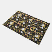 Flamingo seamless pattern yellow and white flowers fußmatte (Schrägansicht)